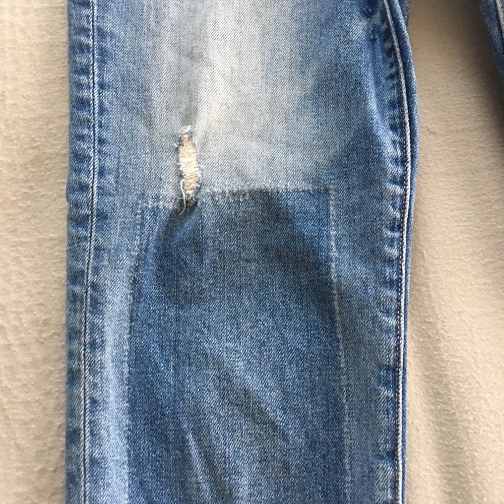 VTG Joe's The Lara Mid Rise Jeans Size 25 Cigarette Raw Hem Ankle Stretch Patchw - Picture 5 of 11